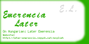 emerencia later business card